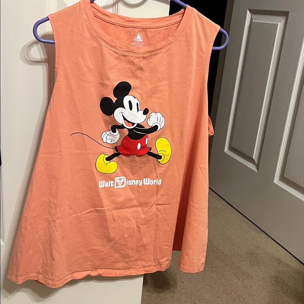Disney Orange Mickey Mouse Sleeveless Top